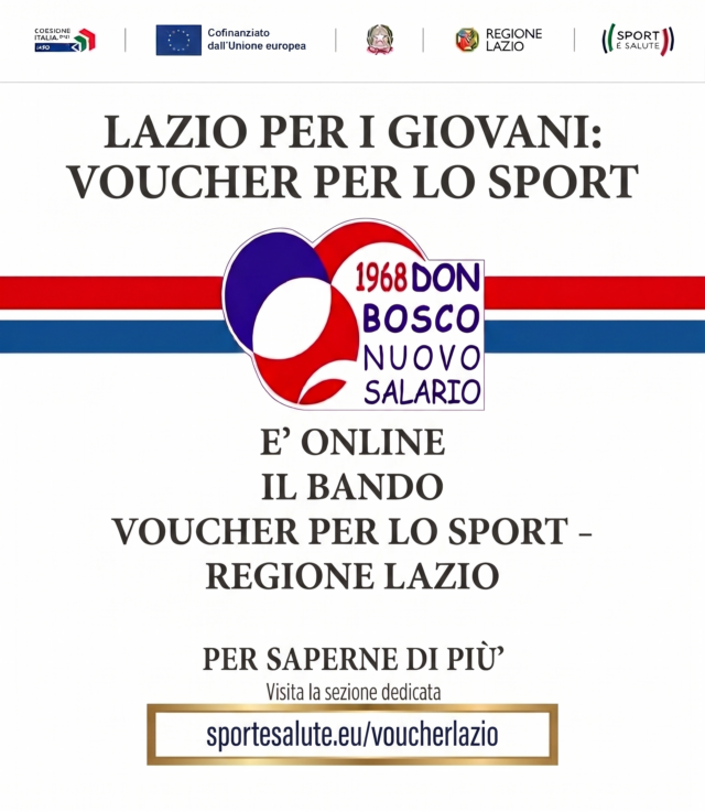 SOSTEGNO ALLE FAMIGLIE: VOUCHER SPORT 2026 -il Don Bosco Nuovo Salario conferma il suo impegno al fianco delle famiglie!